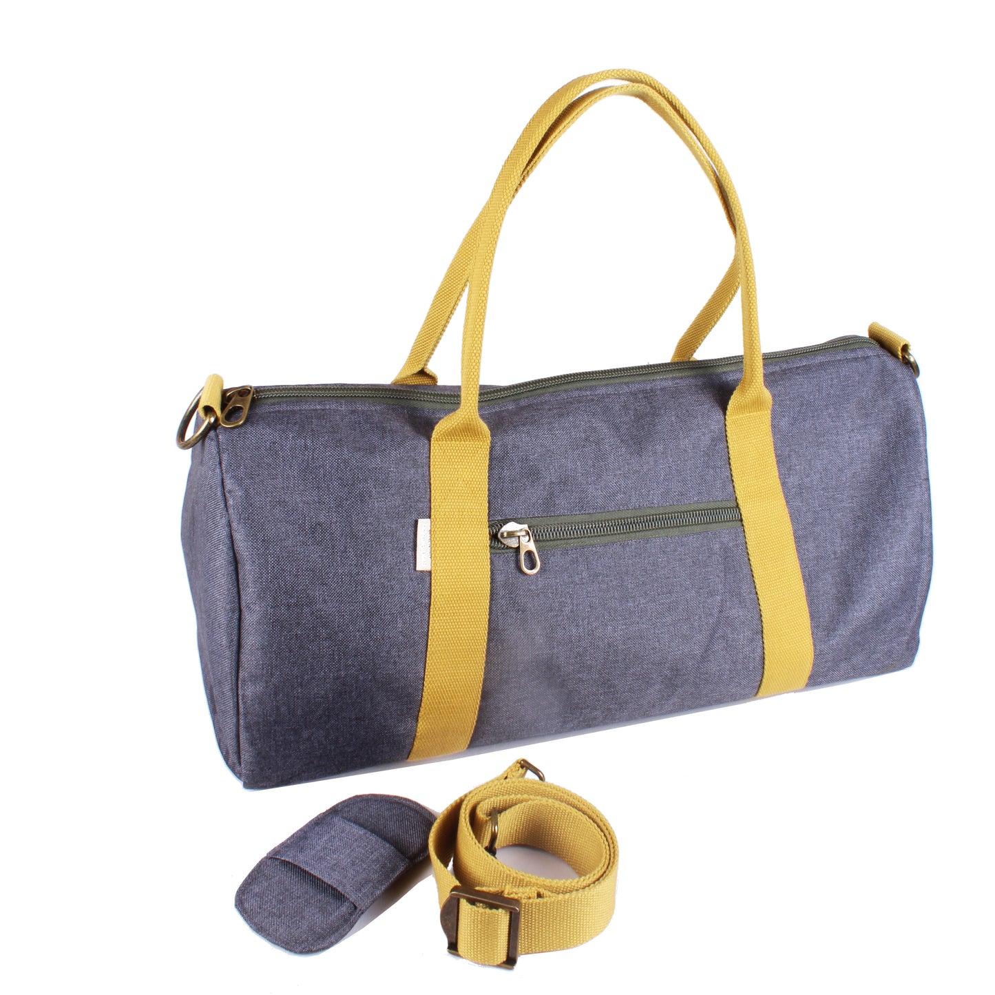Overnight Duffle Bag</br>Chambray Canvas</br><small><i>(Slate/ Marigold)</i></small>