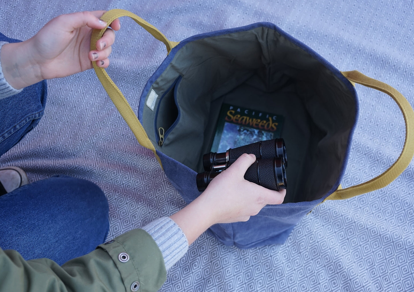 Market Tote</br><i><small>(Cobalt/ Marigold)</i></small>