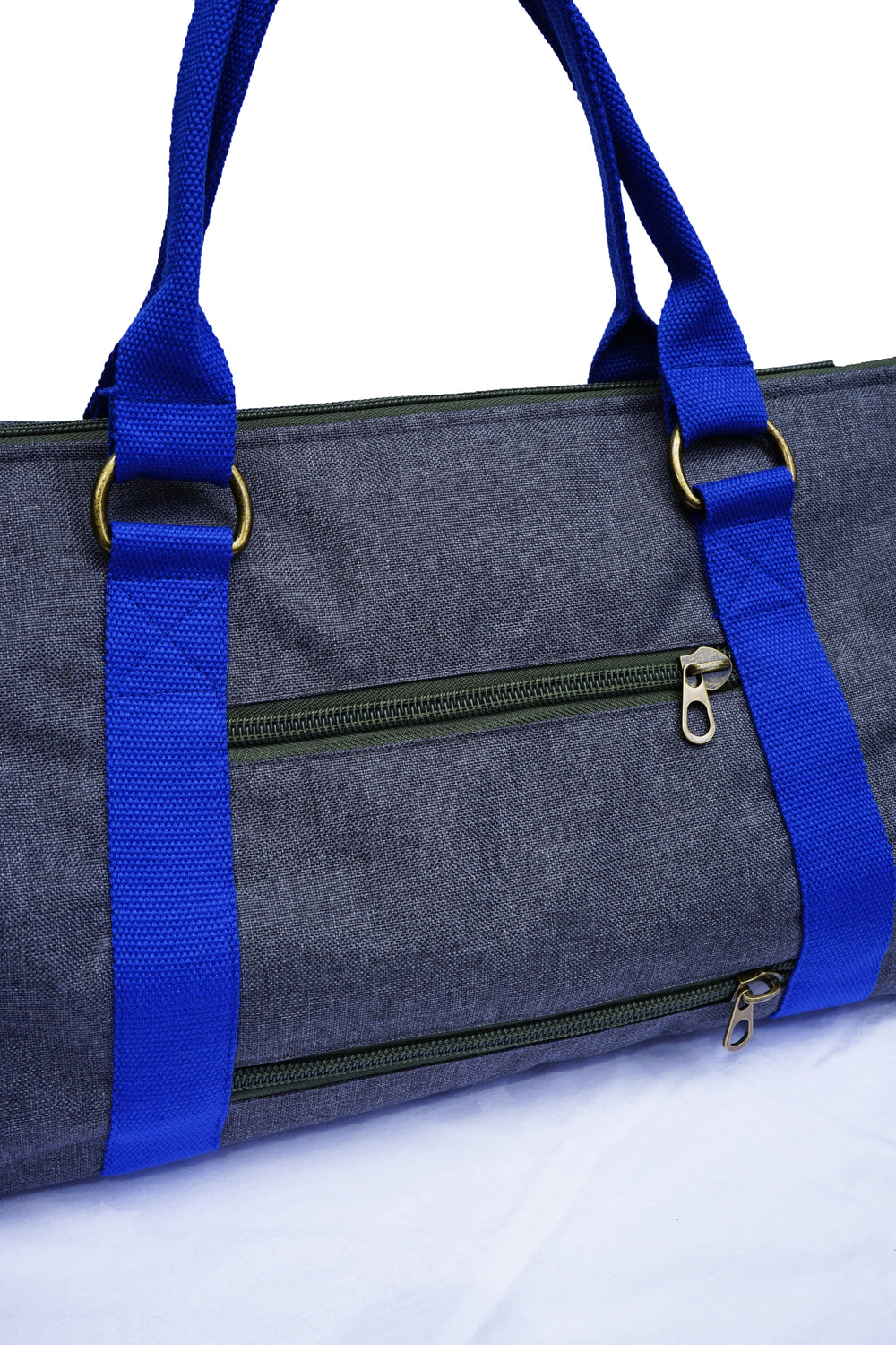 Overnight Duffle Bag</br>Chambray Canvas</br><small><i>(Charcoal/ Ultra Marine)</i></small> - Meridian Lee