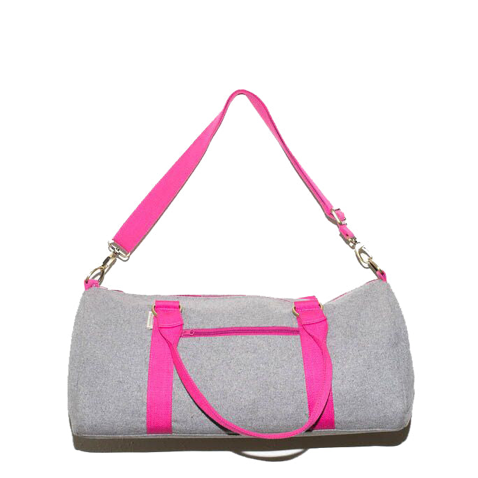 Overnight Duffle Bag</br>Sturdy Wool</br><small><i>(Light Grey/Pink)</i></small> - Meridian Lee
